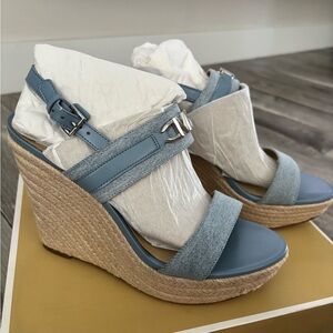 Stylish Blue Wedge Sandals
